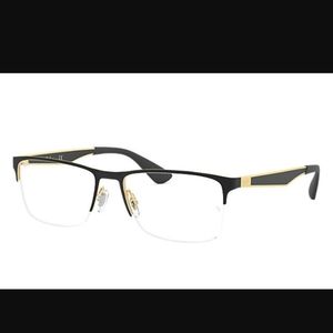 Uni - Sex Black & Gold Ray Ban Glasses